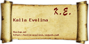 Kalla Evelina névjegykártya
